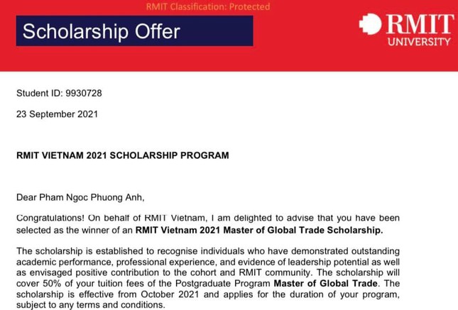 Á hậu Phương Anh chia sẻ khi tiếp tục giành học bổng cao học của ĐH RMIT - Hướng nghiệp GPO
